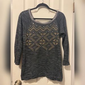 Studded Geometric Sweater